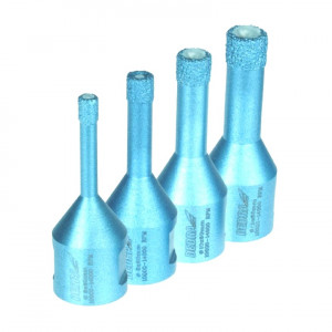 Set 4 carote diamentate in vid, 6, 8, 10, 12 mm, prindere flex universala M14, Dedra