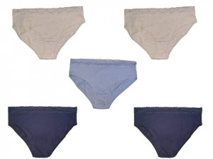 Set 5 perechi chiloti dama, banda broderie, 95% bumbac, marime 3XL, Esmara Lingerie