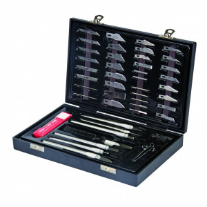 Set 51 piese cutter / bisturie , Silverline Hobby Knife Set 51pce