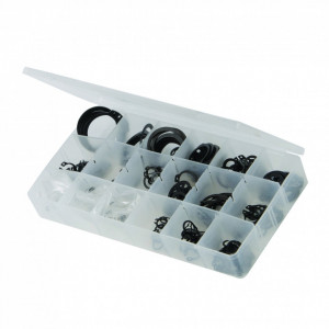 Sigurante tip C , trusa de plastic compartimentata , 255 piese , 6-29mm , Silverline