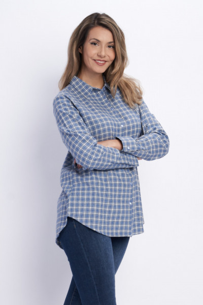 Lee Cooper - Camasa dama oversize cu model in carouri