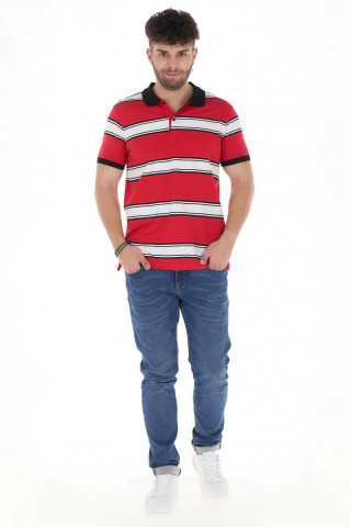 Kenvelo - Férfi galléros póló csíkos mintával