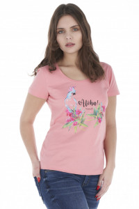 Timeout - Női póló virágmintával és logóval