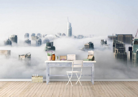 Fototapet, Un oraș în nori