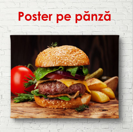 Poster, Burger cu cartofi prăjiți
