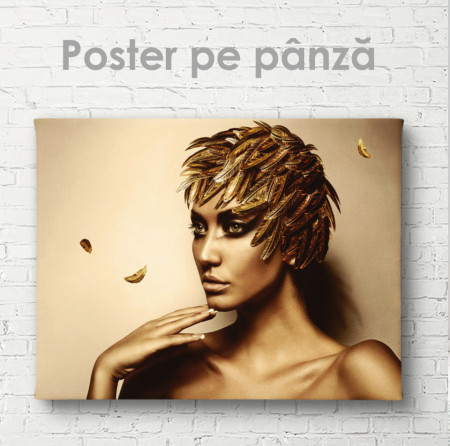 Poster,Fată cu pene aurii