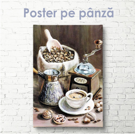 Poster, Set de cafea in stil vintage