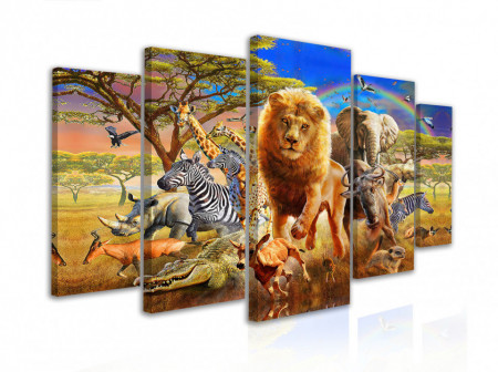 Tablou modular, Cireadă de animale sălbatice în safari