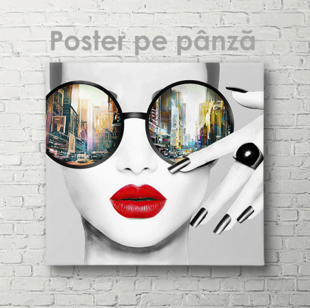 Poster, Fata cu ochelari glamour