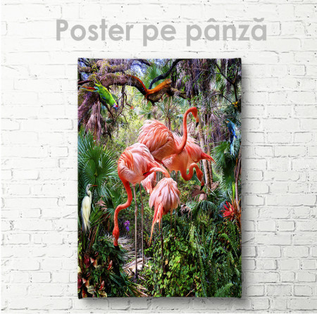Poster, Flamingo în junglă