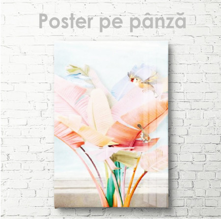 Poster, Floare strălucitoarePoster, Frunze roz
