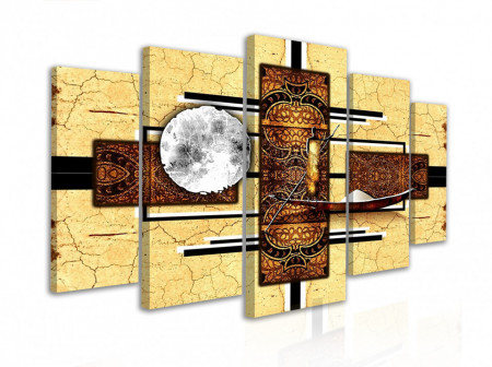 Tablou modular, Desen abstract de luna africana in desert