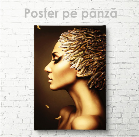 Постер, Девушка с золотыми перьями 1