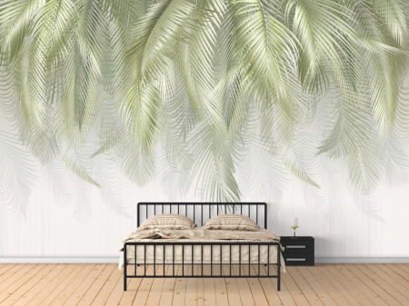 Fototapet, Frunze de palmier de culoare verde