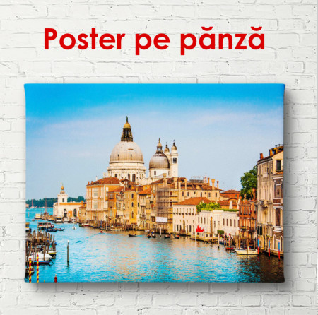 Poster, Veneția în zori cu apă albastră