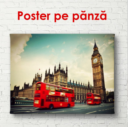 Poster, Autobuzul roșu pe fundalul Big Ben
