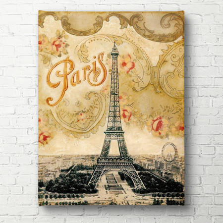 Poster, Turnul Eiffel pe un fundal galben