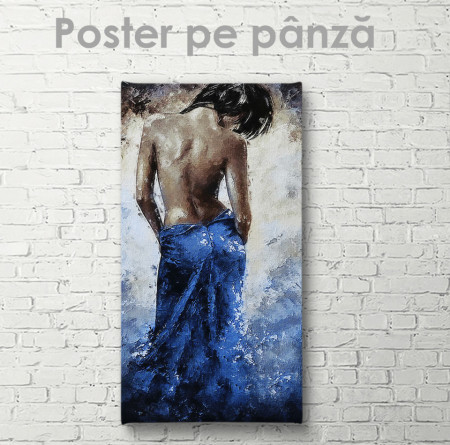 Poster, Fată în rochie albastră