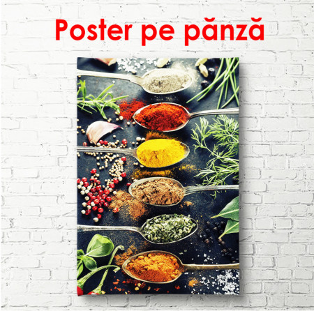 Poster, Linguri cu condimente colorate