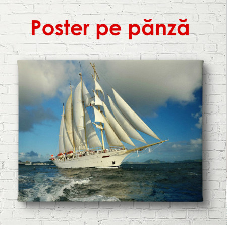 Poster, Nava albă pe mare