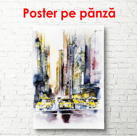 Poster, Acuarelă cu un oraș
