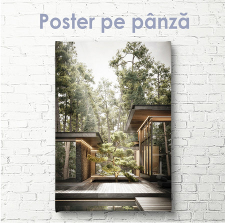 Poster, Casă modernă în pădure