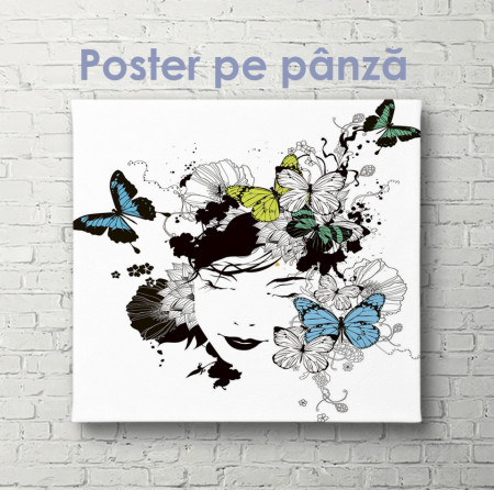 Poster, Fată cu fluturi 2