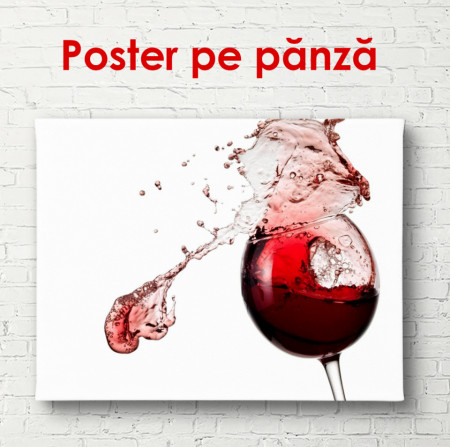Poster, Paharul cu vin roșu pe un fundal alb