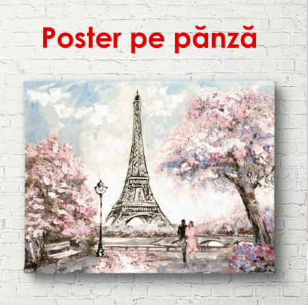 Poster, Parisul frumos cu vedere la Turnul Eiffel la răsărit