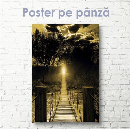 Poster, Podul de lemn peste râu