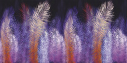 Fototapet, Frunze de palmier colorate pe fundal violet