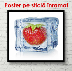 Poster, Căpșuni în cubul de gheață