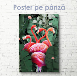 Poster, Flamingo strălucitor la tropice