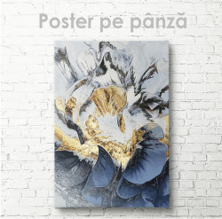 Poster, Floare abstractă cu elemente aurii