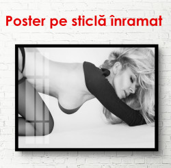 Poster, Fotografie alb-negru a unei fete