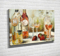 Poster, Masa cu sticle de vin