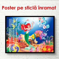 Poster, Sirena mică cu pește în fundull oceanului