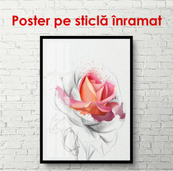 Poster, Trandafir roz pe un fundal deschis