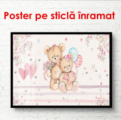 Poster, Urși pe un fundal roz