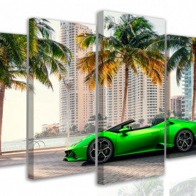 Tablou modular, Lamborghini verde