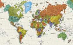 Fototapet, Harta detaliată a lumii