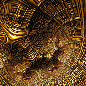 Fototapet, Modelul abstract de aur sub formă de spirală din clădiri