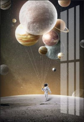 Poster, Astronaut cu planete