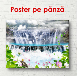 Poster, Cascada și cocostârci zburători