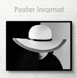 Poster, Doamnă în pălărie albă