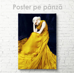 Poster, Doamna în rochie galbenă