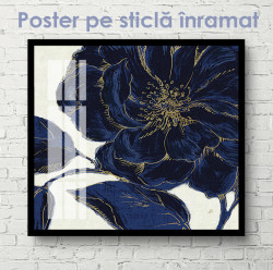 Poster, Floare albastră cu margini aurii