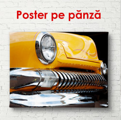 Poster, Mașina retro galbenă