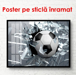 Poster, Mingea de fotbal pe un fundal gri