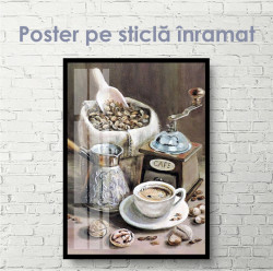 Poster, Set de cafea in stil vintage
